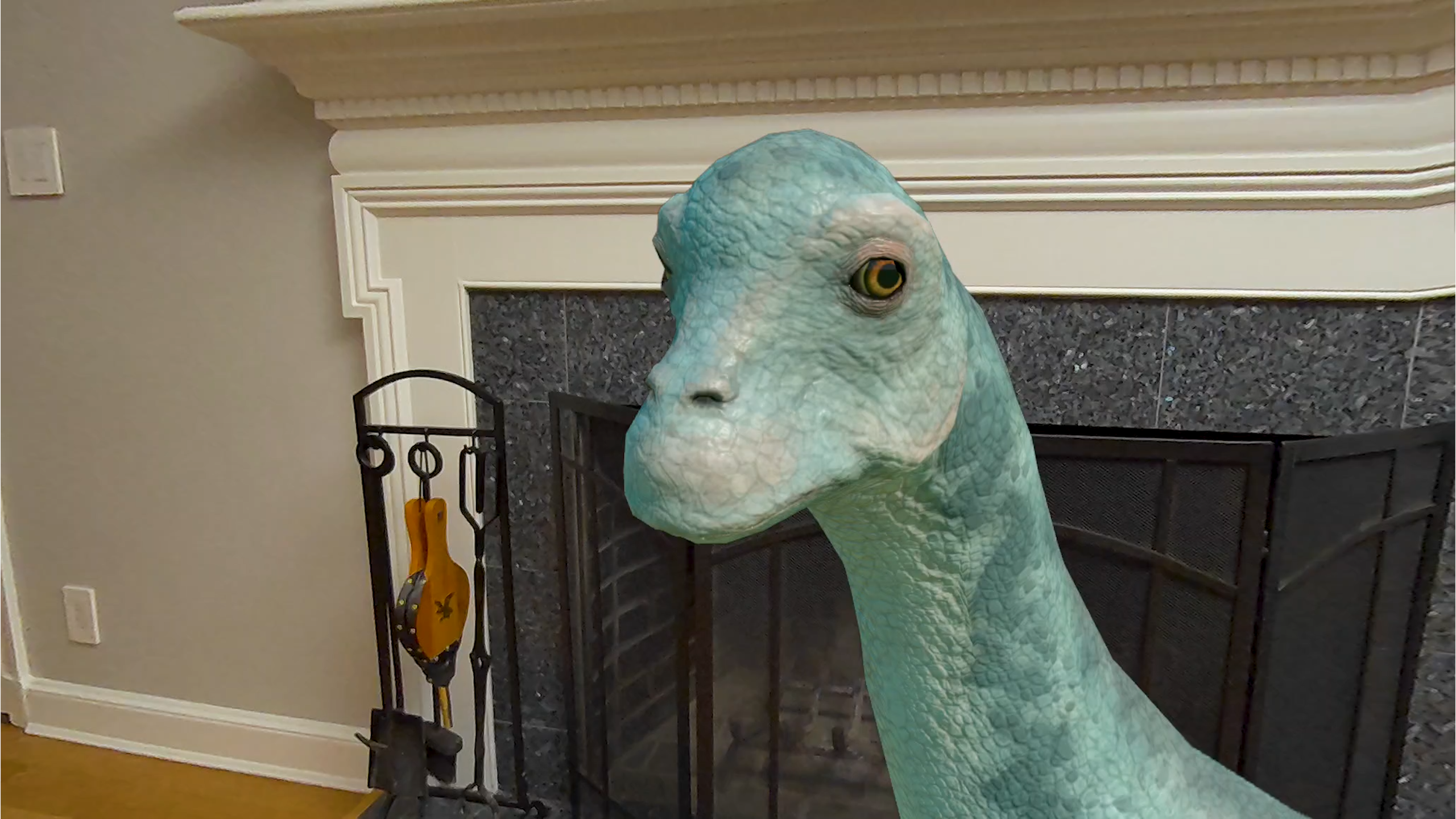 Dino Hab mixed reality — dinosaurs at room scale in a player’s space
