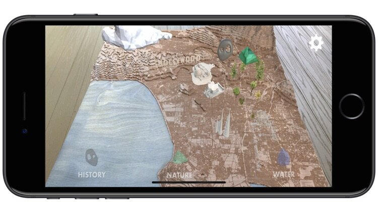 Rio de Los Angeles AR app on iPhone