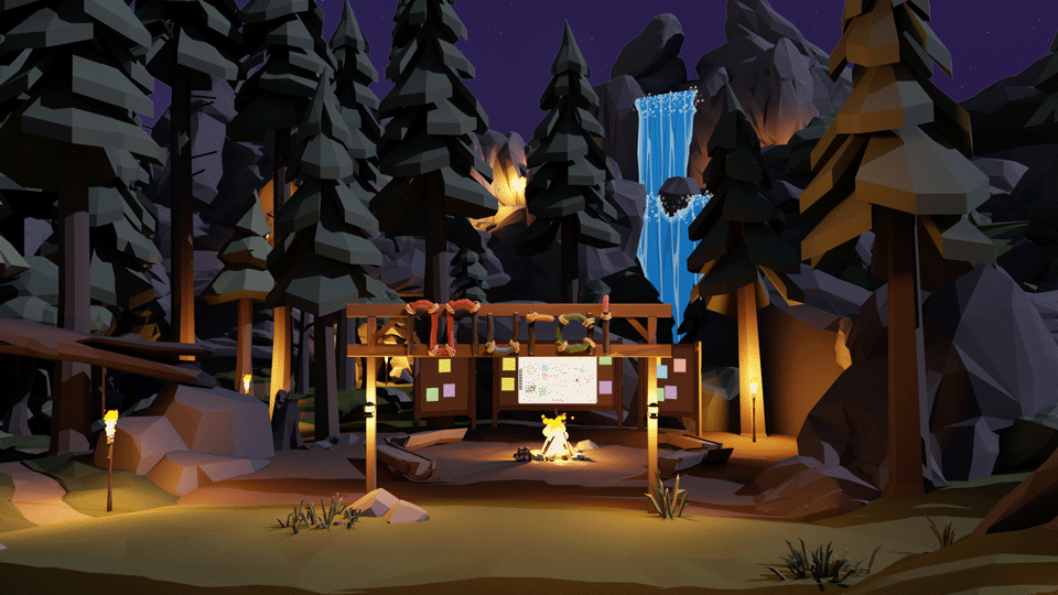Mural immersive collaboration — avatars gathered in a shared virtual workspace
