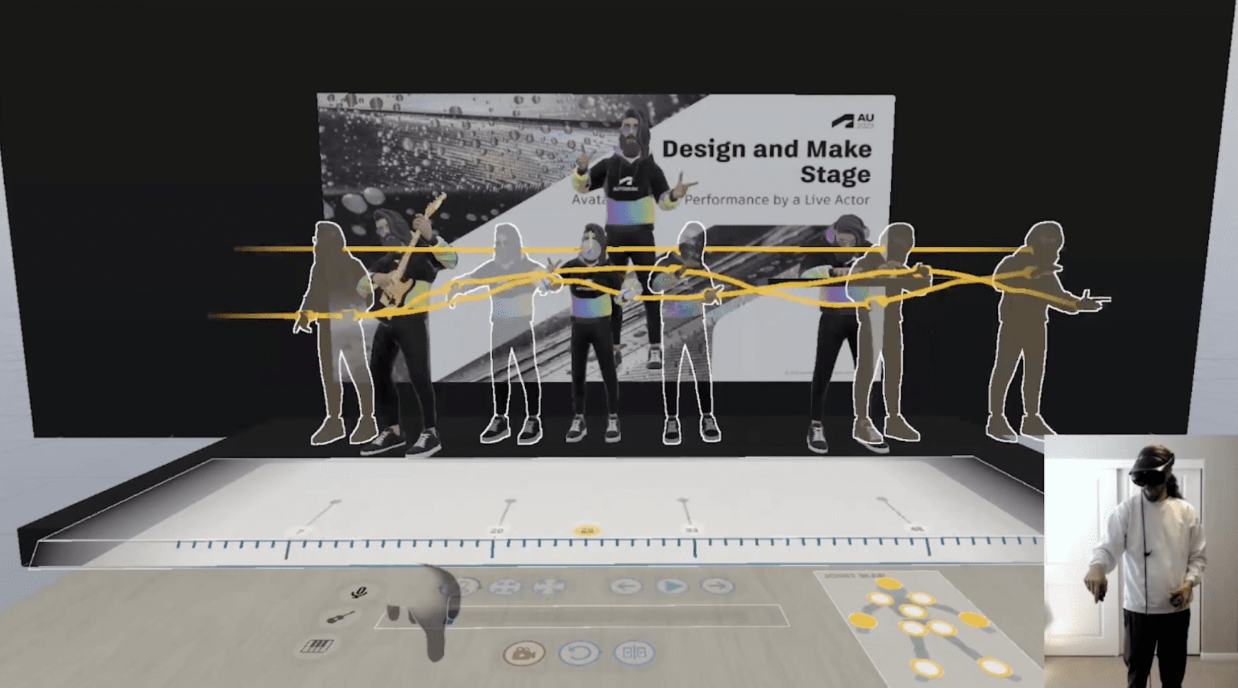 Recording body motion and facial expression in VR