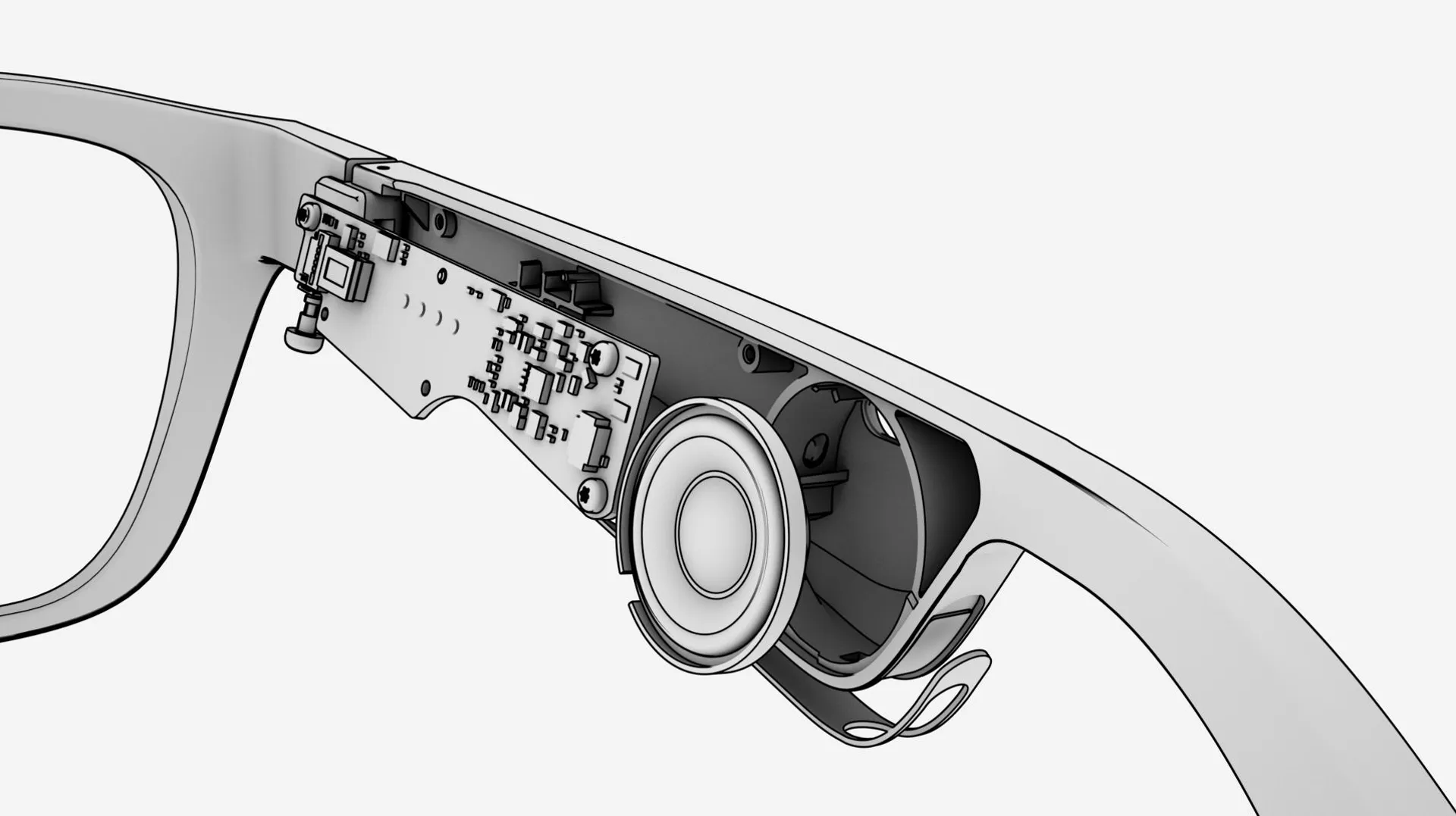 Bose Frames close-up technical drawing