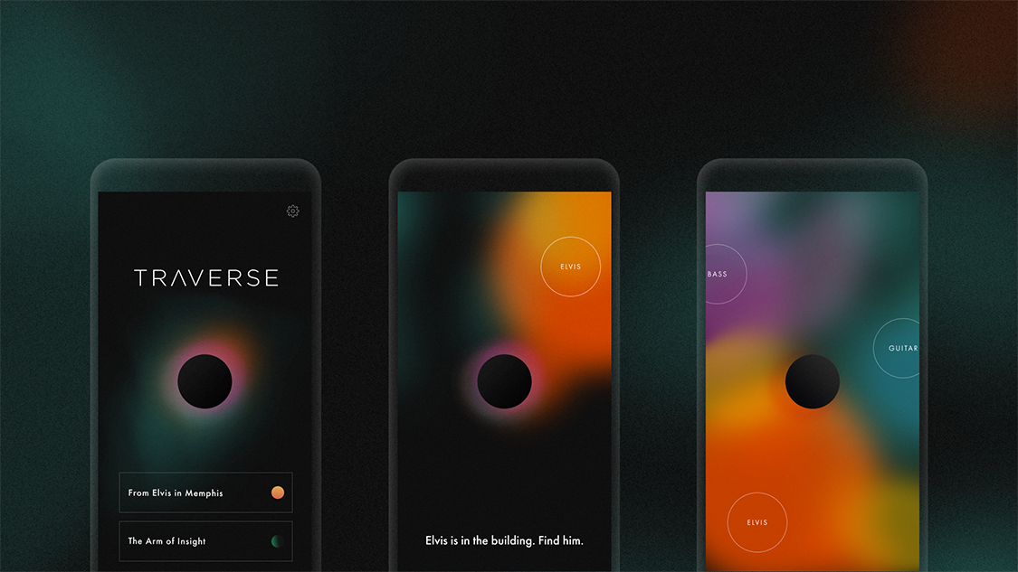 Traverse app on smartphone screens